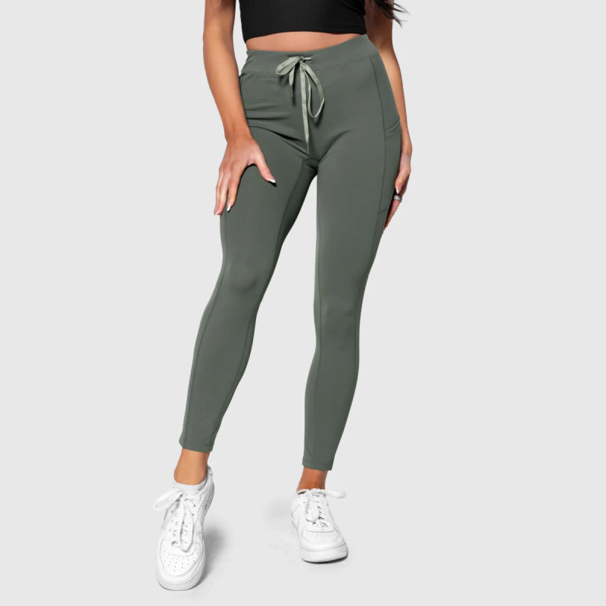 Športové legíny s vreckami Iron Aesthetics Active, zelené · záber 2