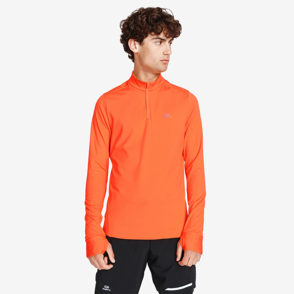 KALENJI Pánske bežecké tričko s dlhým rukávom Run Warm oranžové 2XL · záber 1