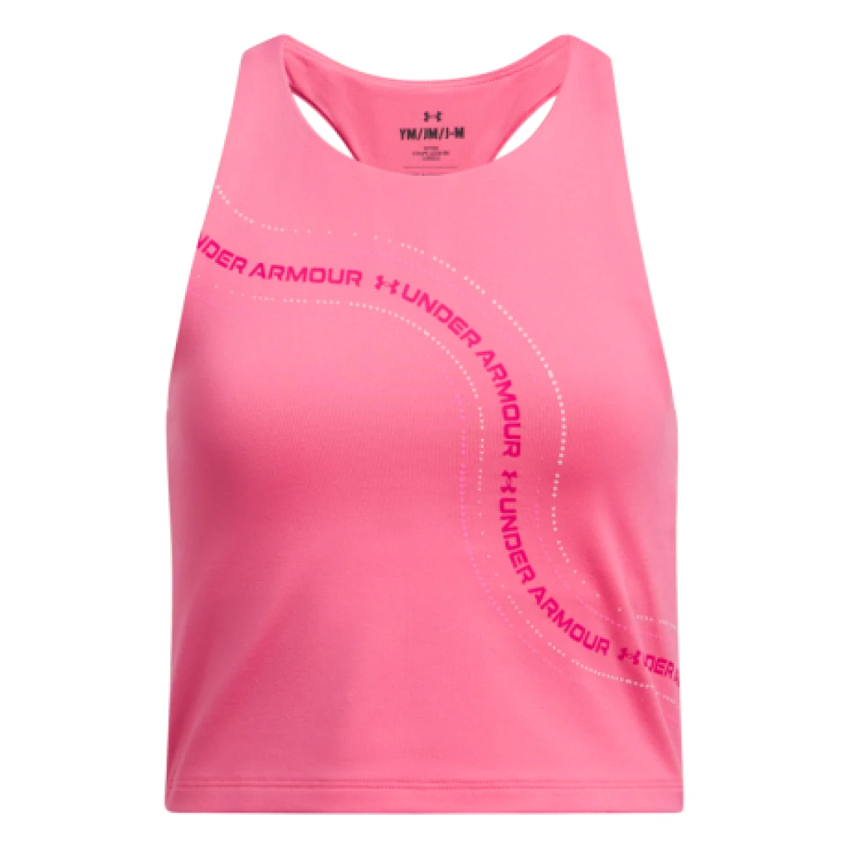 Dívčí tréninkové tílko UNDER ARMOUR G Motion Branded Crop Tank-PNK · záber 1