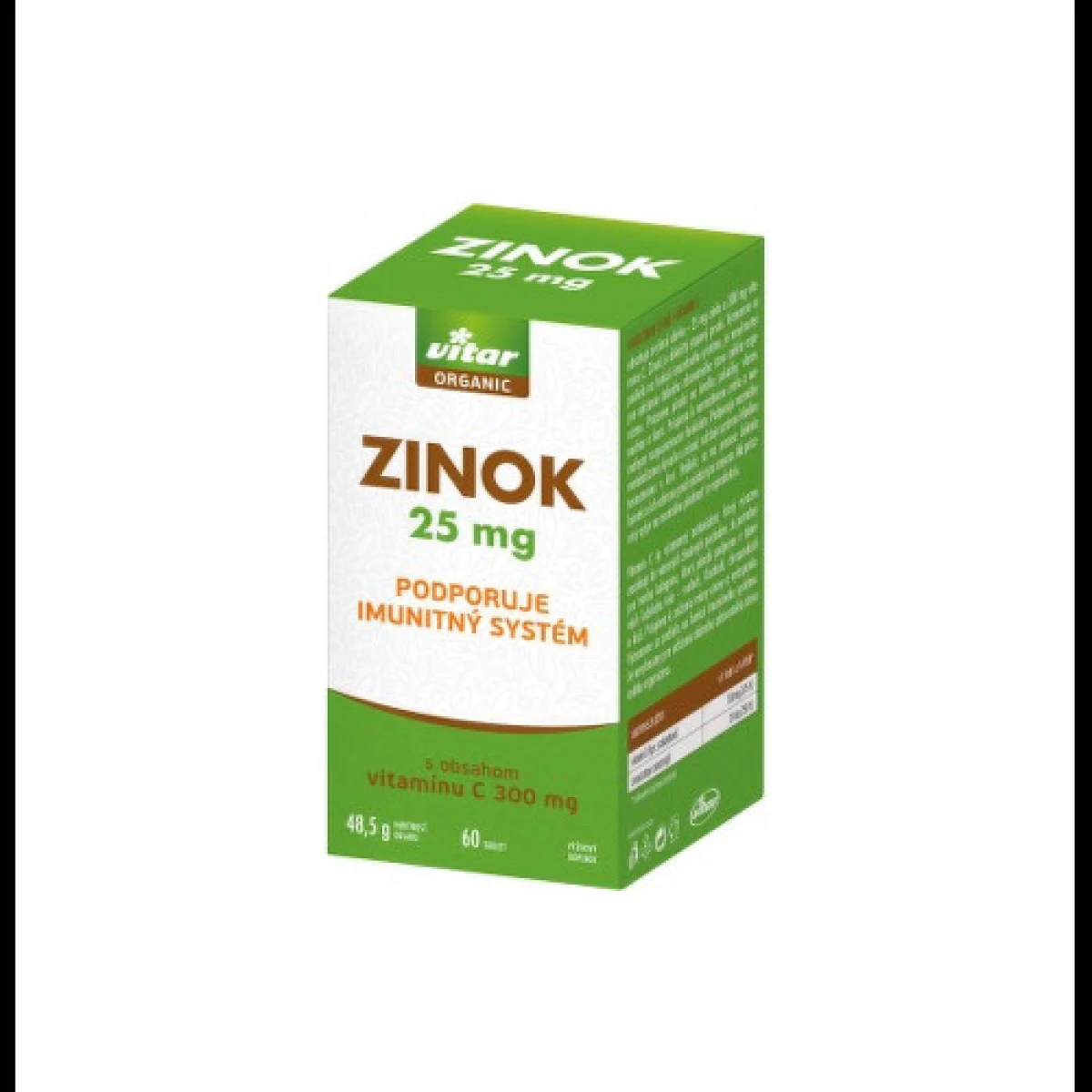 VITAR Organic zinok 25 mg 60 tabliet · záber 1
