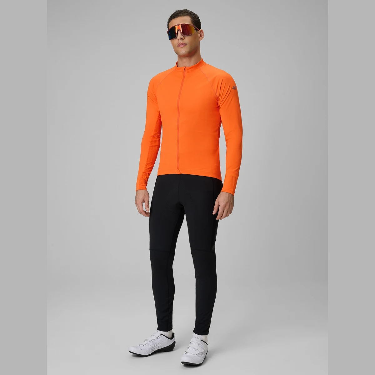 Pánský cyklistický dres s dlouhým rukávem - oranžový · záber 2
