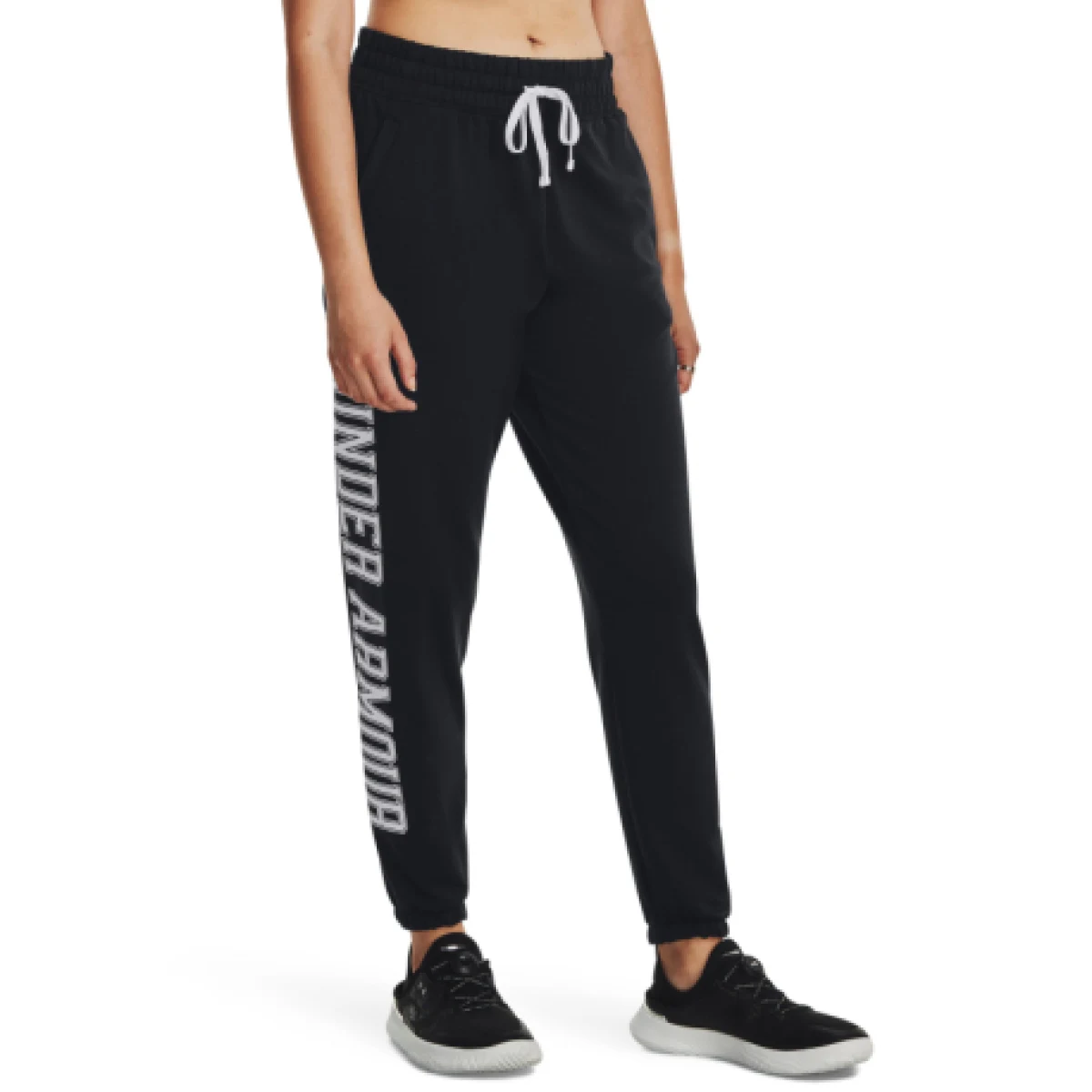 Dámské tepláky UNDER ARMOUR UA Rival Terry Graphic Jogr-BLK · záber 1