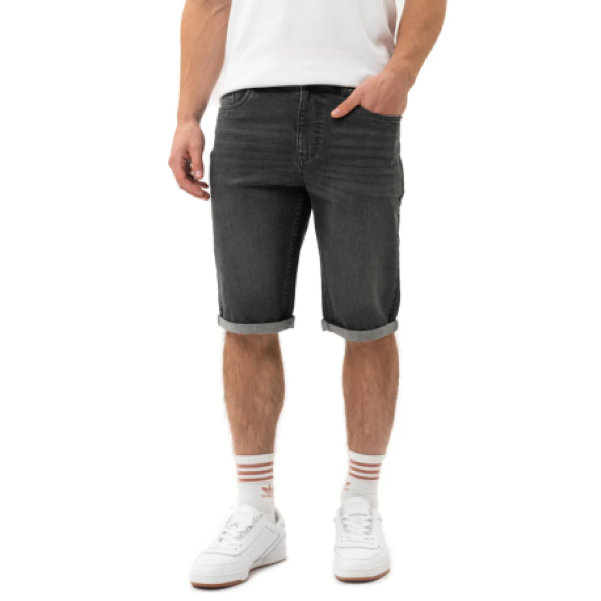 Pánské denimové kraťasy VOLCANO MIST-701-GRAPHITE · záber 1