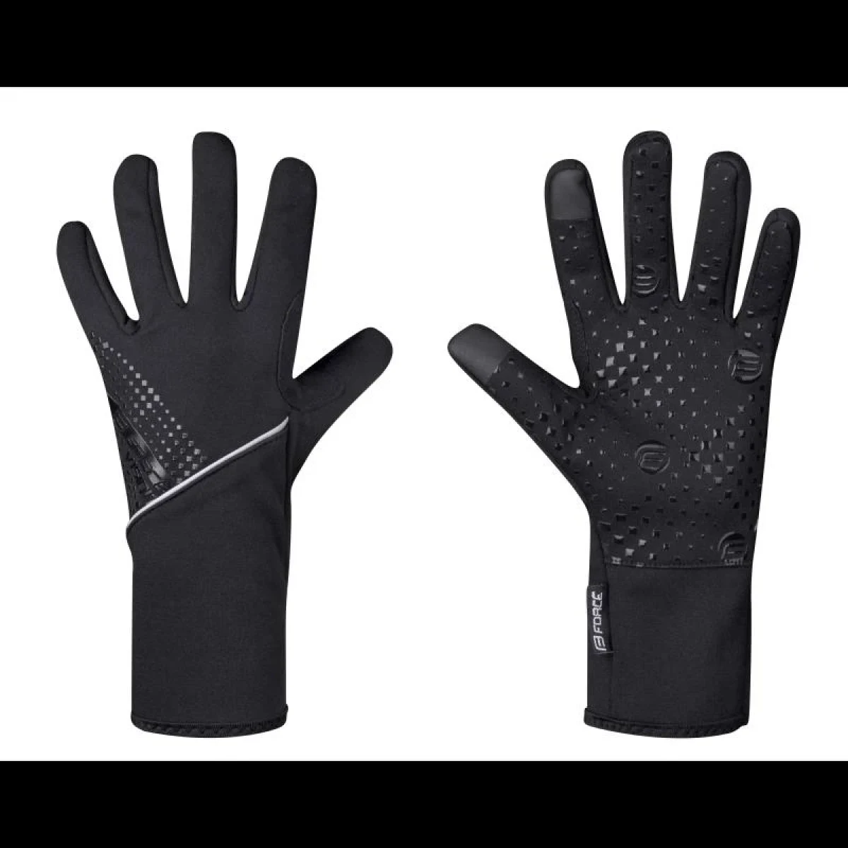 Force VISION černé softshell cyklistické rukavice - Velikost: XS | Barva: Čierna · záber 1