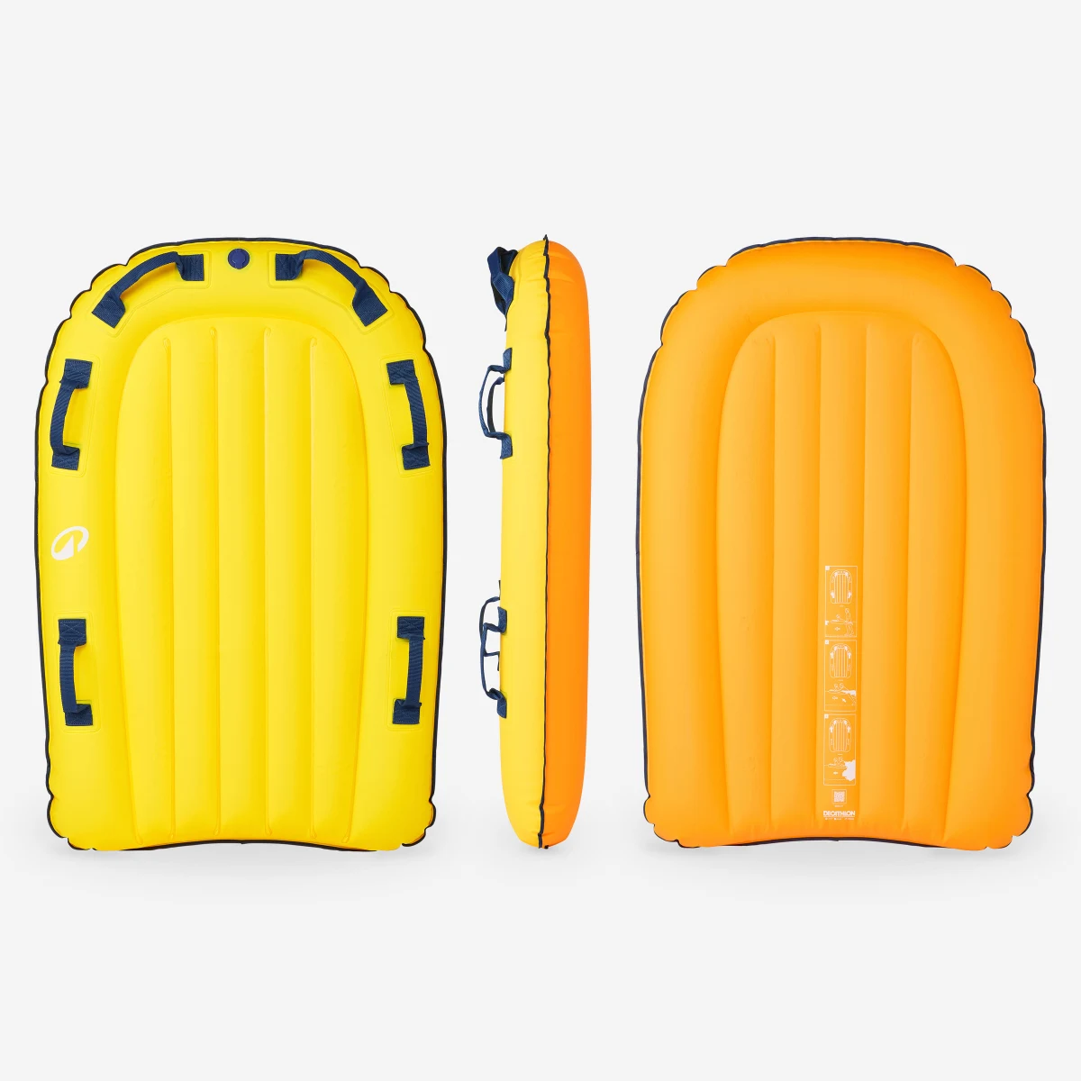 DECATHLON Nafukovací bodyboard tandem žlto-oranžový bez · záber 1