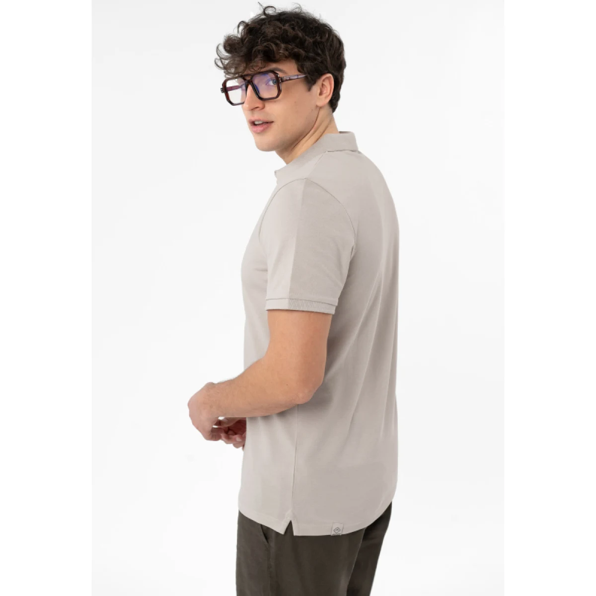 Pánské polo tričko s krátkým rukávem VOLCANO O-CHASE-BEIGE · záber 3