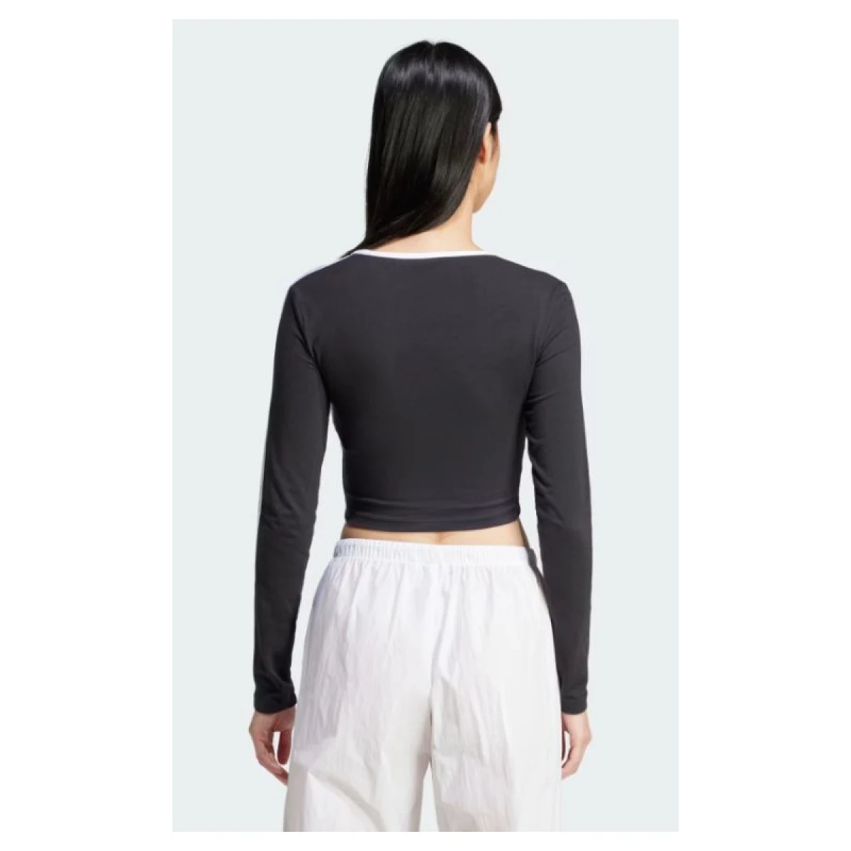 Dámské tričko s dlouhým rukávem ADIDAS ORIGINALS 3S LS CROP-BLACK · záber 4
