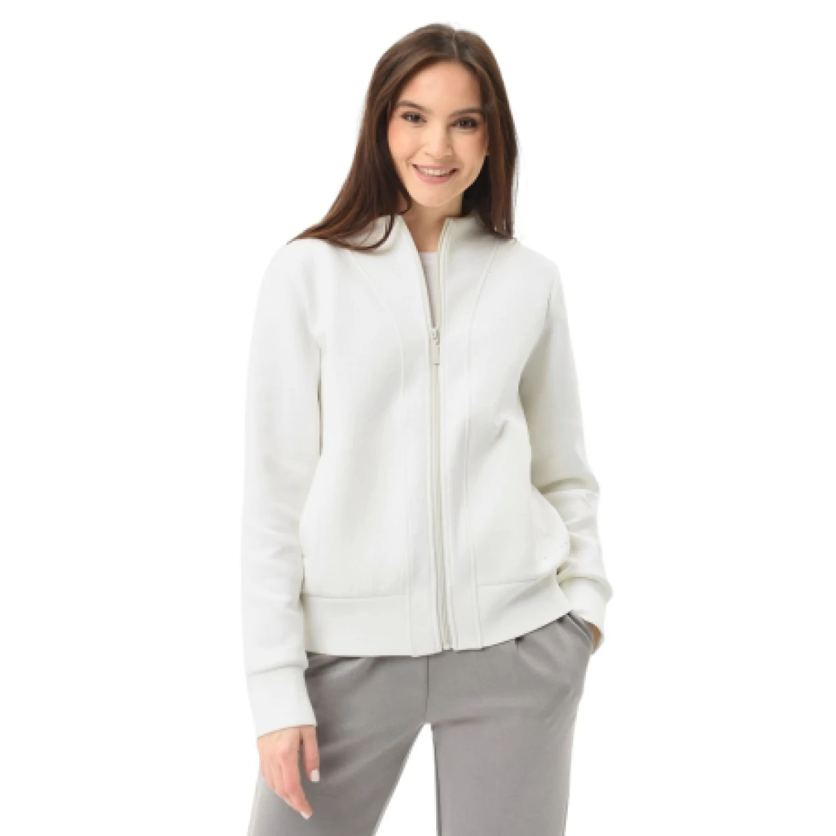 Dámska mikina so zipsom VOLCANO B-YASMIN-101-CREAM · záber 1