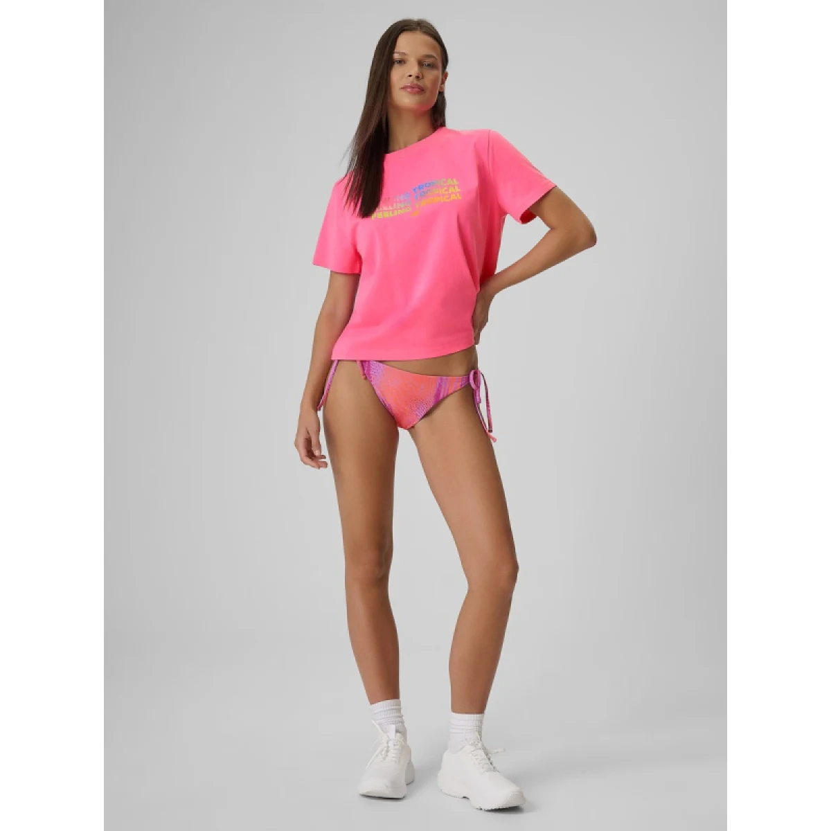 Dámské tričko s krátkým rukávem 4F TSHIRT F2720-55S-HOT PINK · záber 4