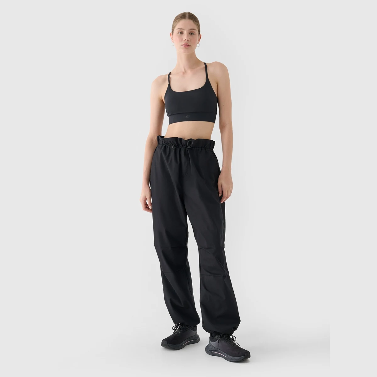 Dámské kalhoty casual parachute oversize - černé · záber 1