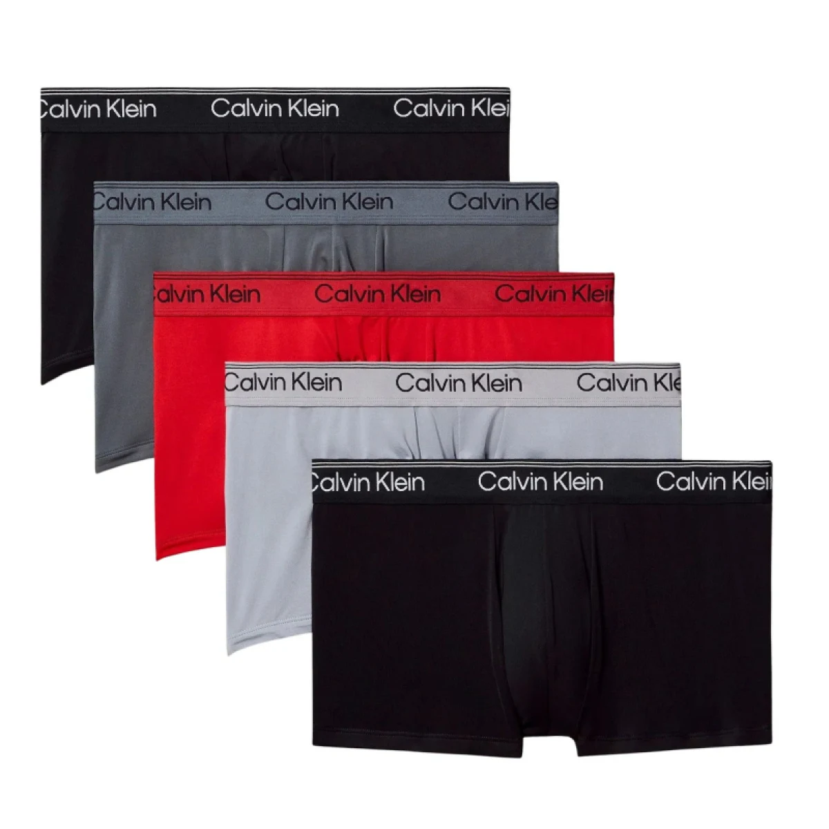 Pánske boxerky CALVIN KLEIN 5 PACK - Relaxed Dart Trunks Icon Cotton Stretch 3-Pack black w chalk logo black w currie · záber 2