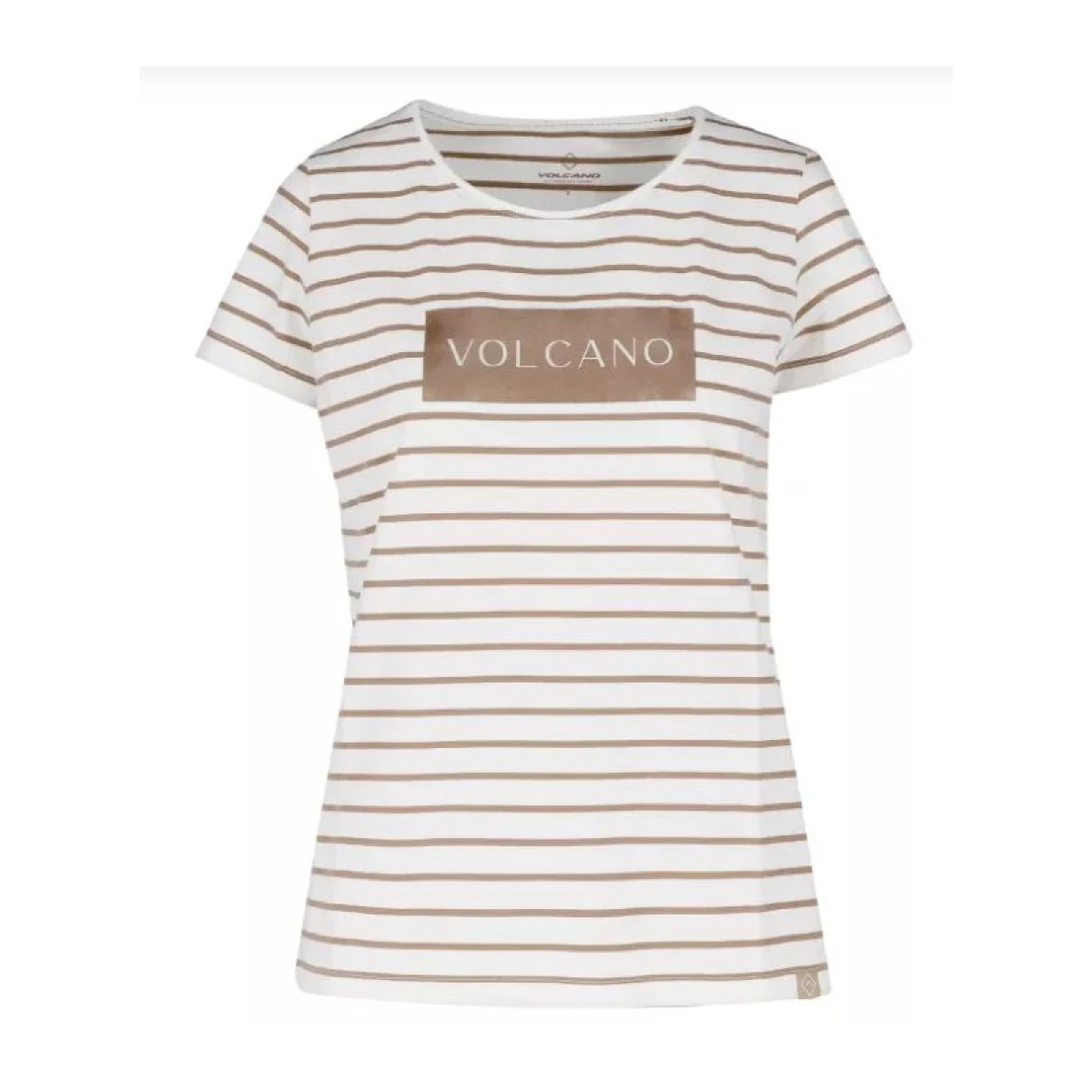 Dámské tričko s krátkým rukávem VOLCANO T-VIV -BEIGE · záber 4