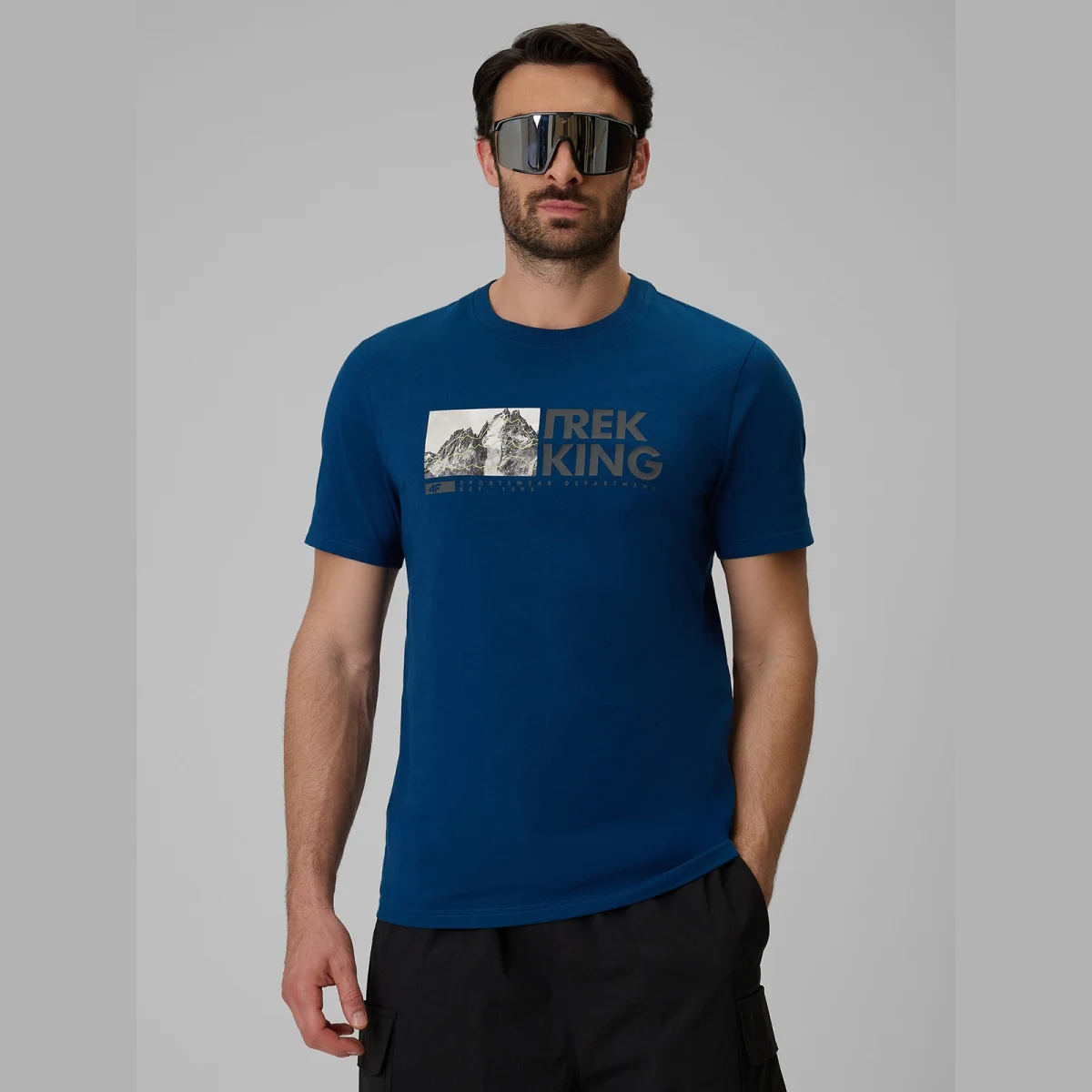 T-shirt regular s potlačou pánsky - tyrkysový - Farba: tyrkysová | Pohlavie: Pánske · záber 5