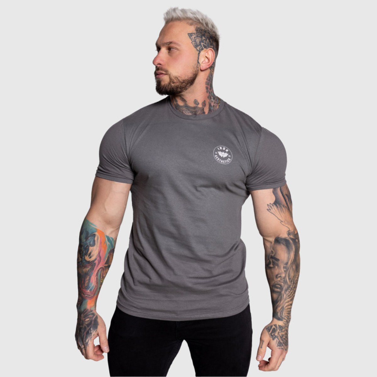 Pánske športové tričko Iron Aesthetics Circle, charcoal · záber 1