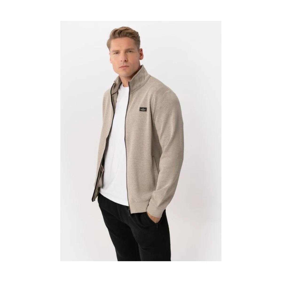 Pánska mikina so zipsom VOLCANO B-WILL-101-CREAM · záber 2