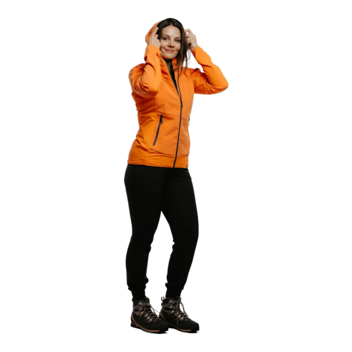 Dámská turistická softshellová bunda NORTHFINDER DONNA-182-lightorange · záber 2