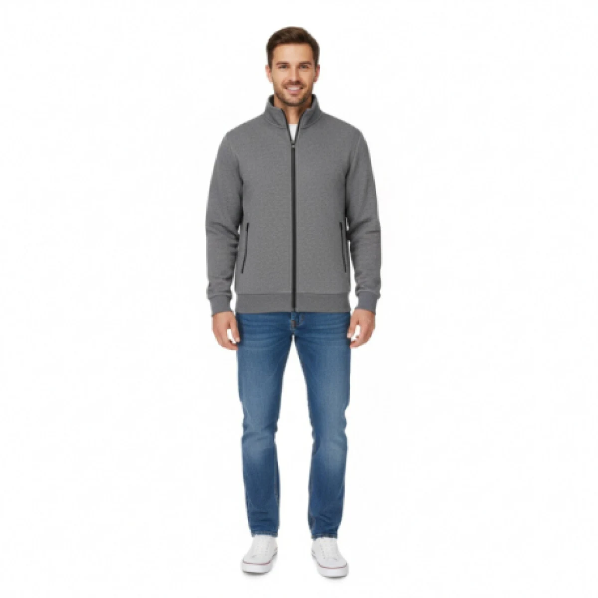 Pánska mikina so zipsom VOLCANO B-LIPSO-702M-GREY MEL · záber 1