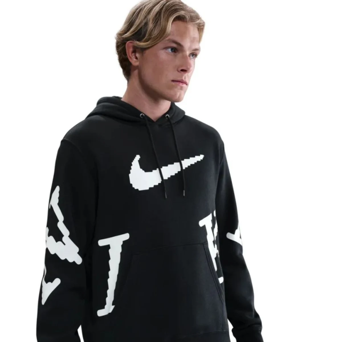 Pánska mikina s kapucňou NIKE M NK CLUB BB GX HDY NEO VAR BLACK WHITE · záber 4