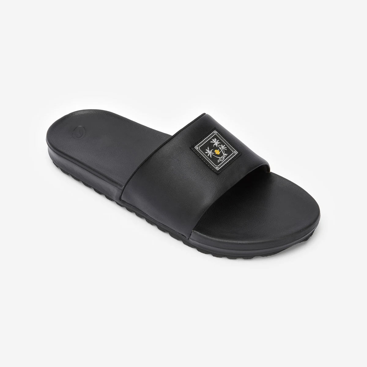 DECATHLON Pánske šľapky 550 Palm label čierne 45-46 · záber 1