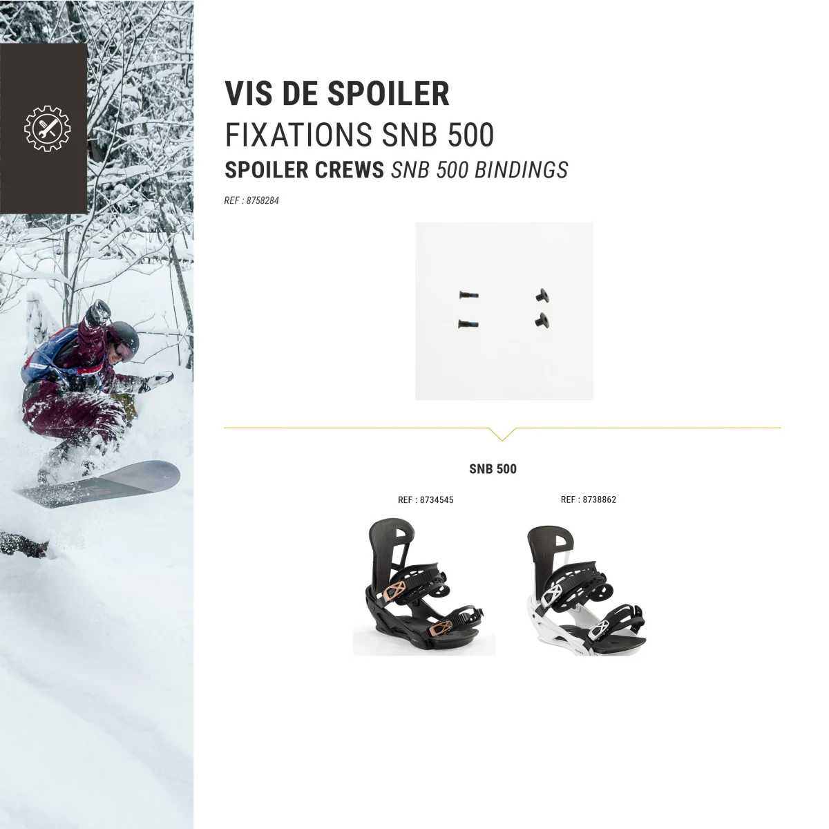 DREAMSCAPE Skrutky a matice na spojler pre snowboardové viazanie typu SNB 500 bez · záber 2