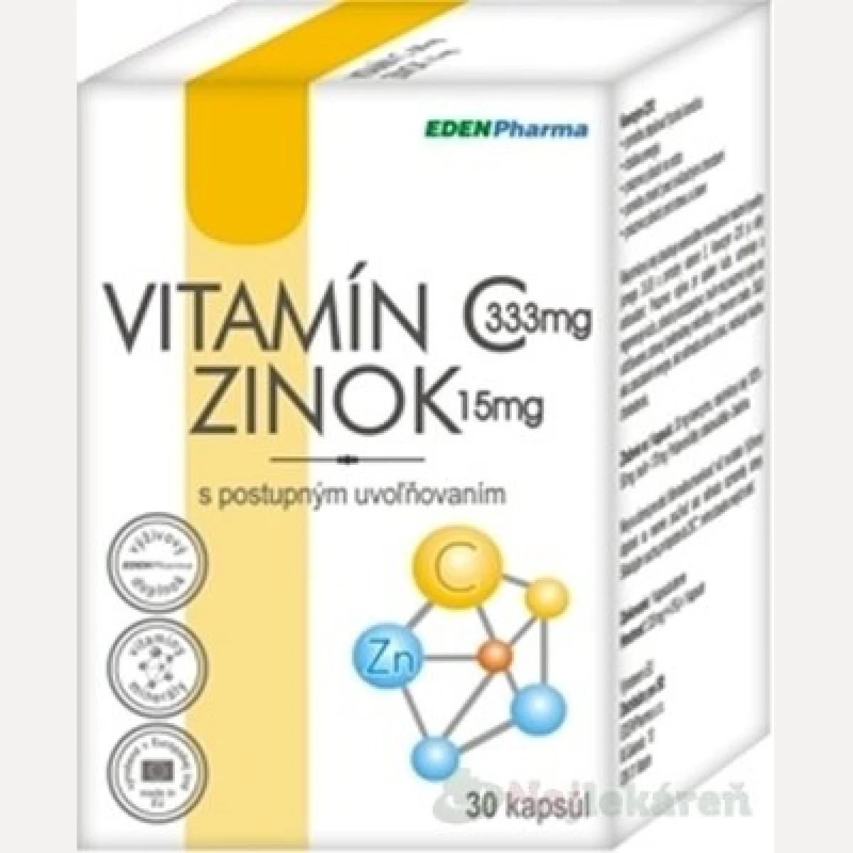 EDENPHARMA Vitamín C + zinok 30 kapsúl · záber 2