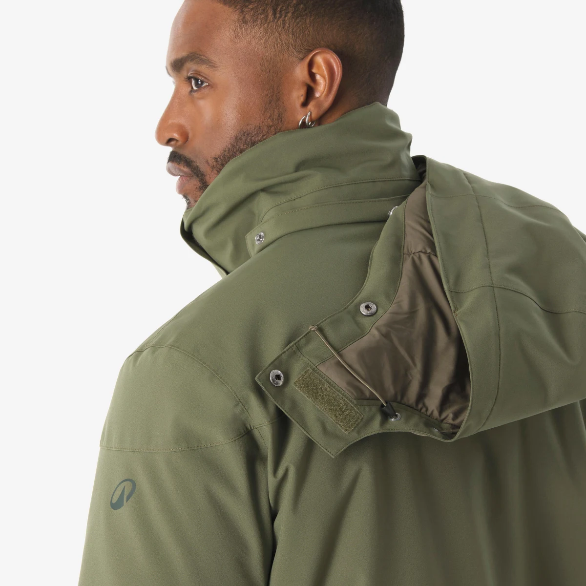 QUECHUA Pánska turistická parka NH500 nepremokavá do -10°C zelená XL · záber 2