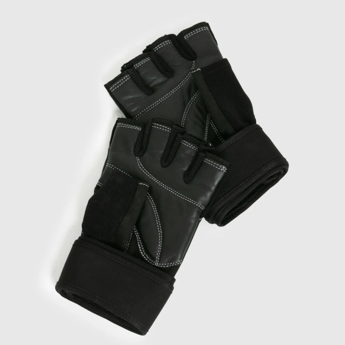 Fitness rukavice Iron Aesthetics Leather Lift, čierne · záber 4