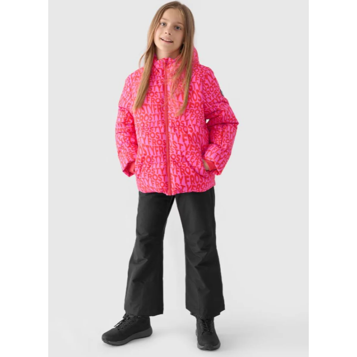 Dívčí lyžařská bunda 4F JUNIOR TECHNICAL JACKET-JWAW24TTJAF544-90A-MULTICOLOUR ALLOVER · záber 4
