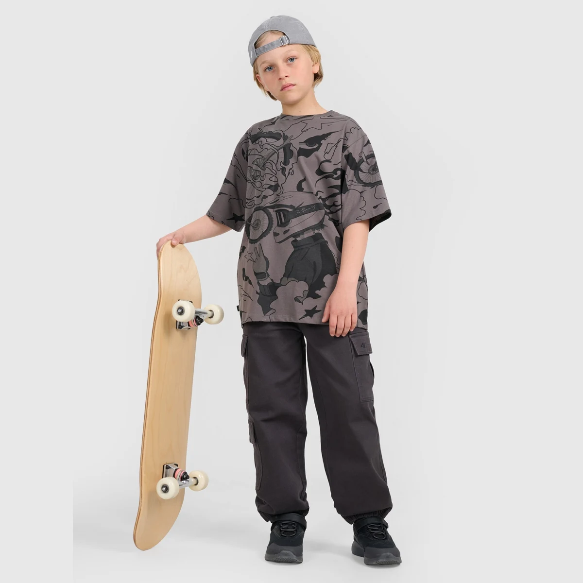 Chlapecké casual cargo kalhoty - šedé · záber 1