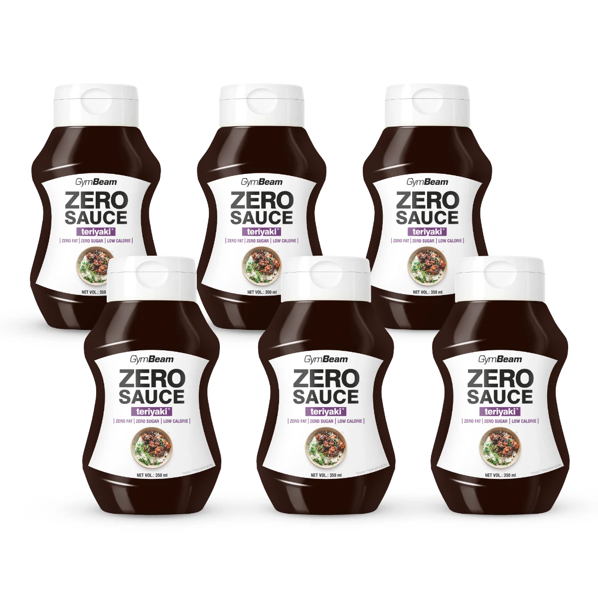 GymBeam ZERO SAUCE Teriyaki - Hmotnost: 2,1 kg | Objem: 6 x 350 ml · záber 1