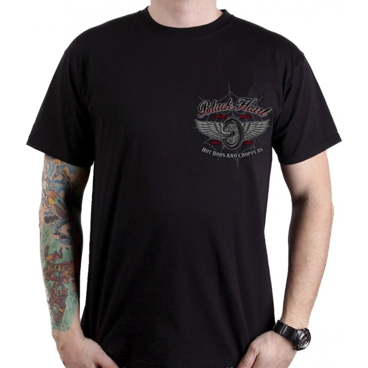 BLACK HEART Red Baron Chopper triko čierna - M · záber 2