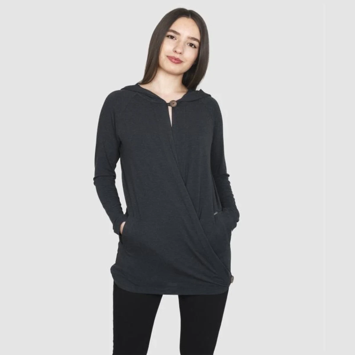 Woox Twister Ladies Hoodie Black kardigan - Velikost: 38 | Barva: Čierna · záber 1