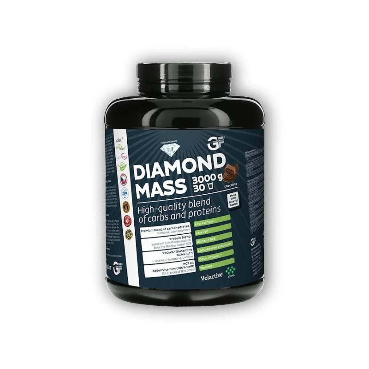 GF nutrition Diamond MASS 3000g - Barva: Vícebarevná | Příchuť: Chocolate · záber 1