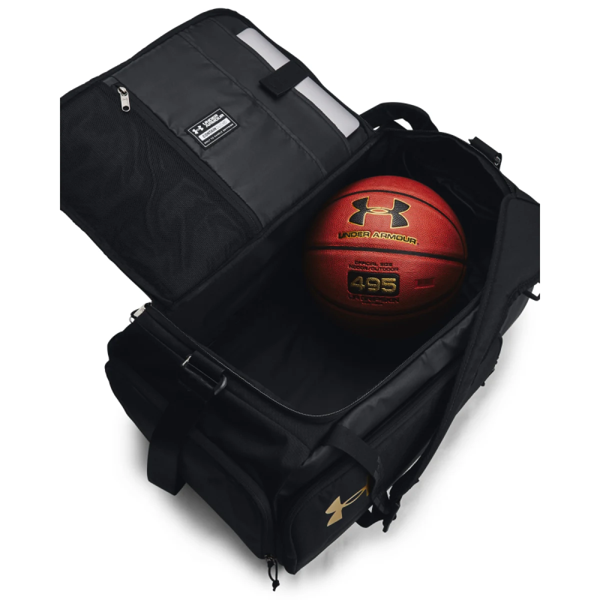 Cestovná taška UNDER ARMOUR UA Contain Duo MD BP Duffle-BLK · záber 4