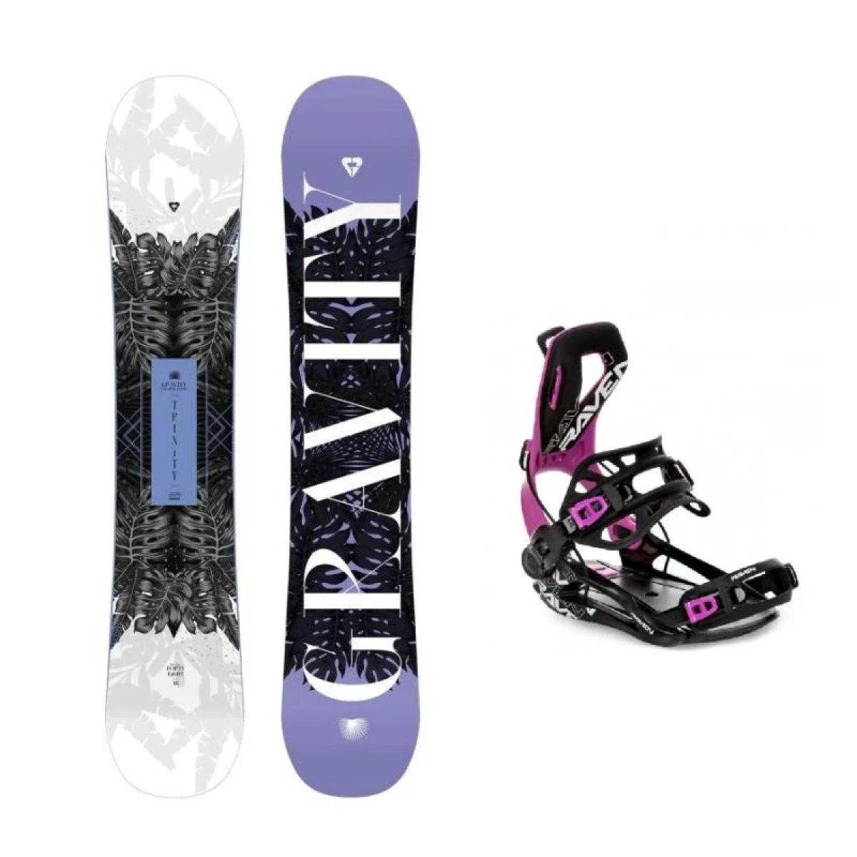 Gravity Trinity 24/25 dámský snowboard + Raven Fastec FT360 black/fuchsia vázání · záber 1