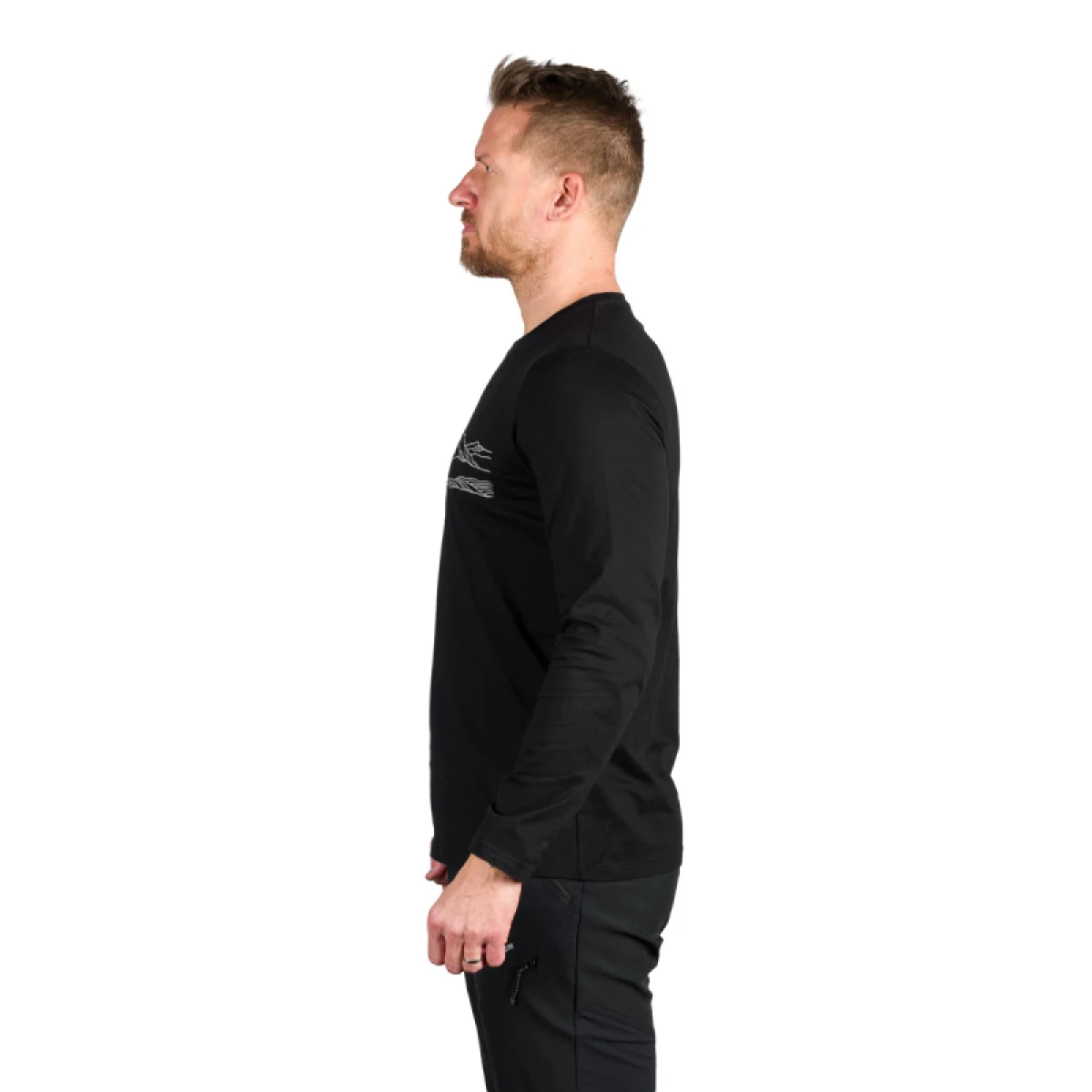 Pánske turistické tričko s dlhým rukávom NORTHFINDER BODI-269black · záber 3