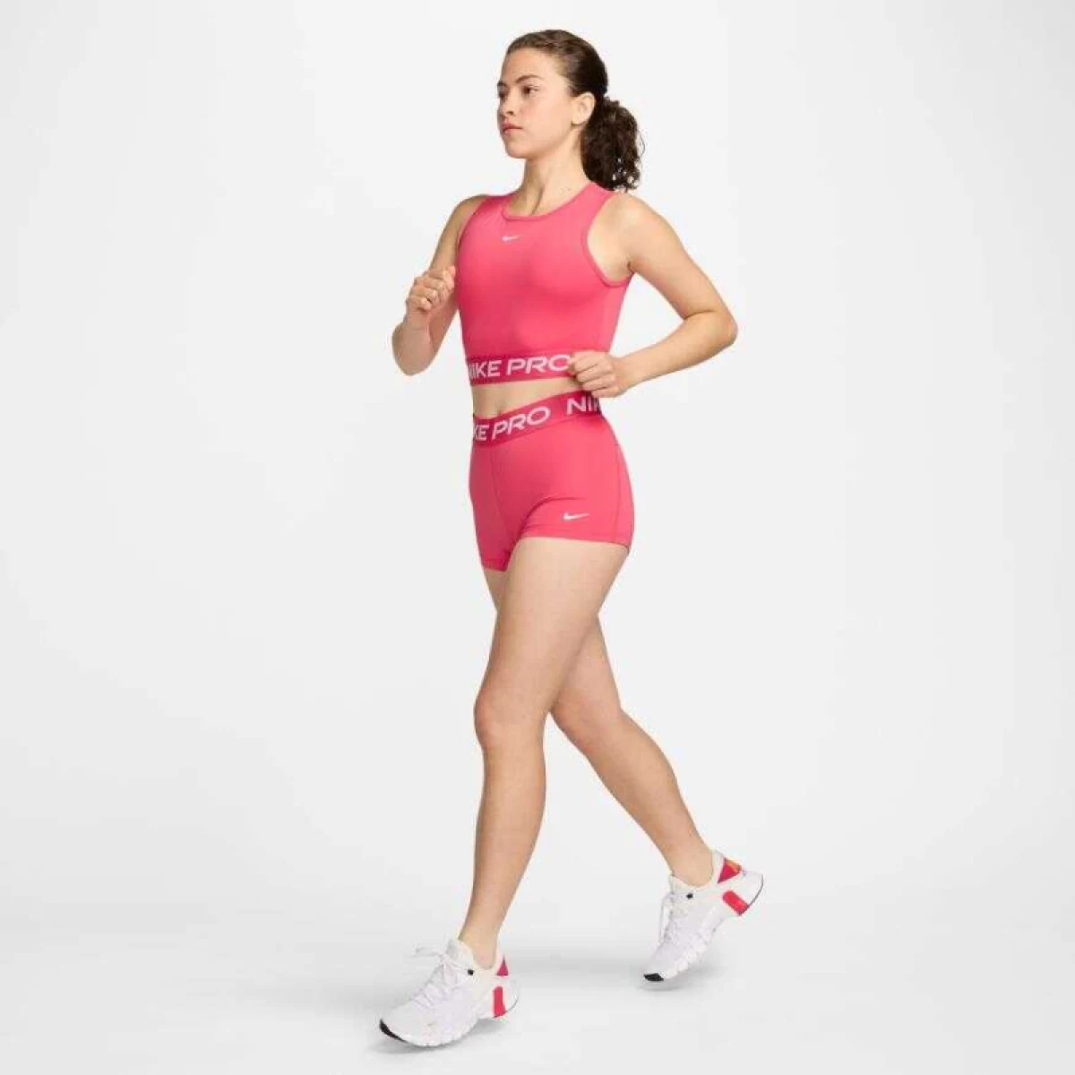 Dámské tréninkové tričko s krátkým rukávem NIKE PRO DF 365 CROP TANK-629 ASTER PINK WHITE · záber 4