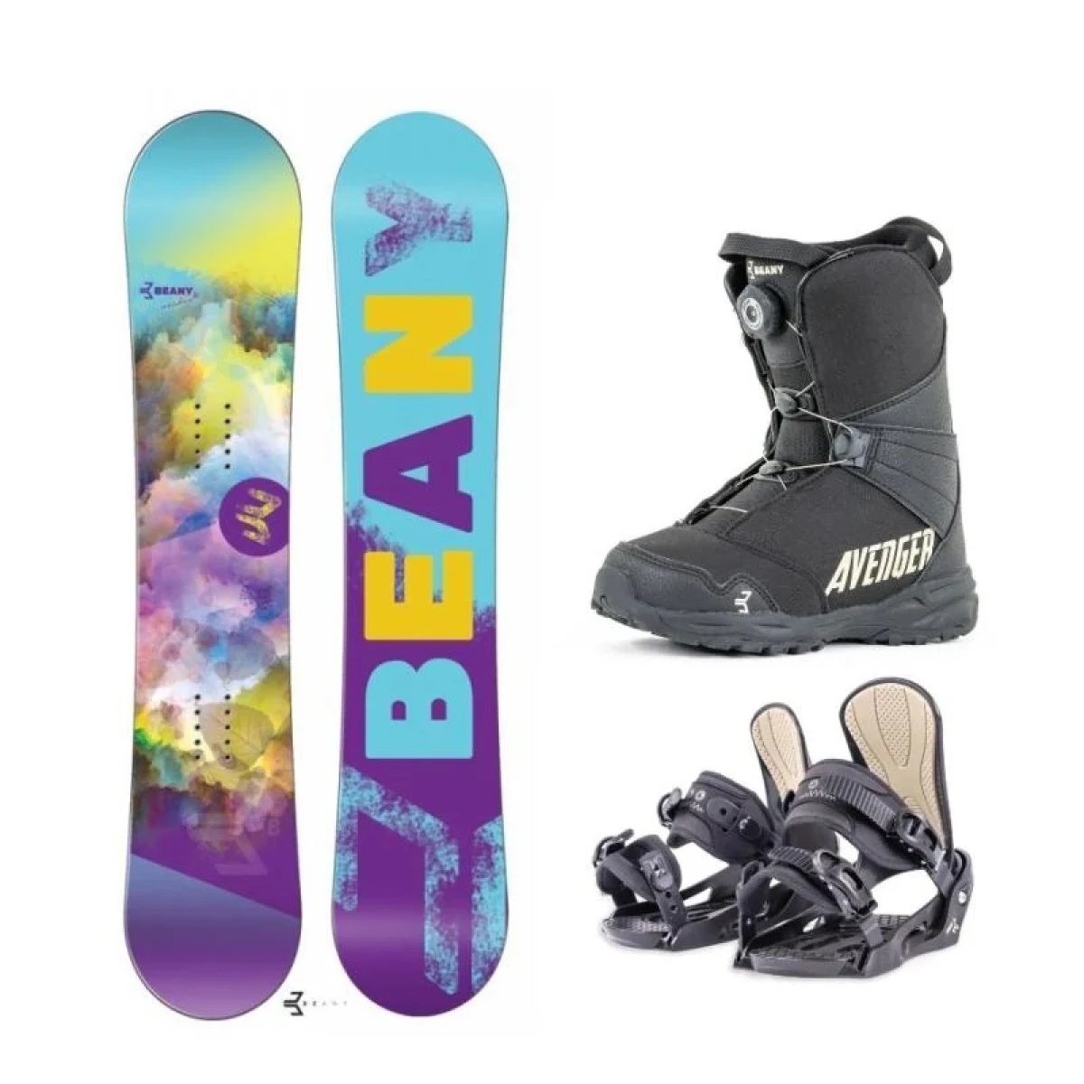 Beany Meadow dívčí snowboard + Beany Junior vázání + Beany Avenger BS boty · záber 1