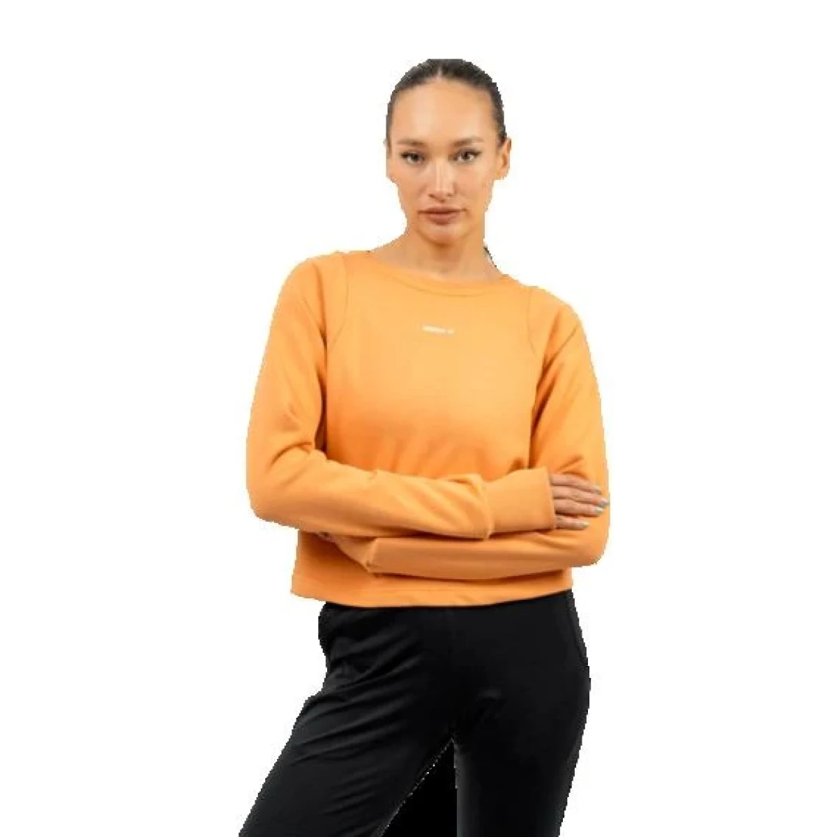 Nebbia Crop mikina GYM SPIRIT 483 - Velikost: XS | Barva: Oranžová · záber 1