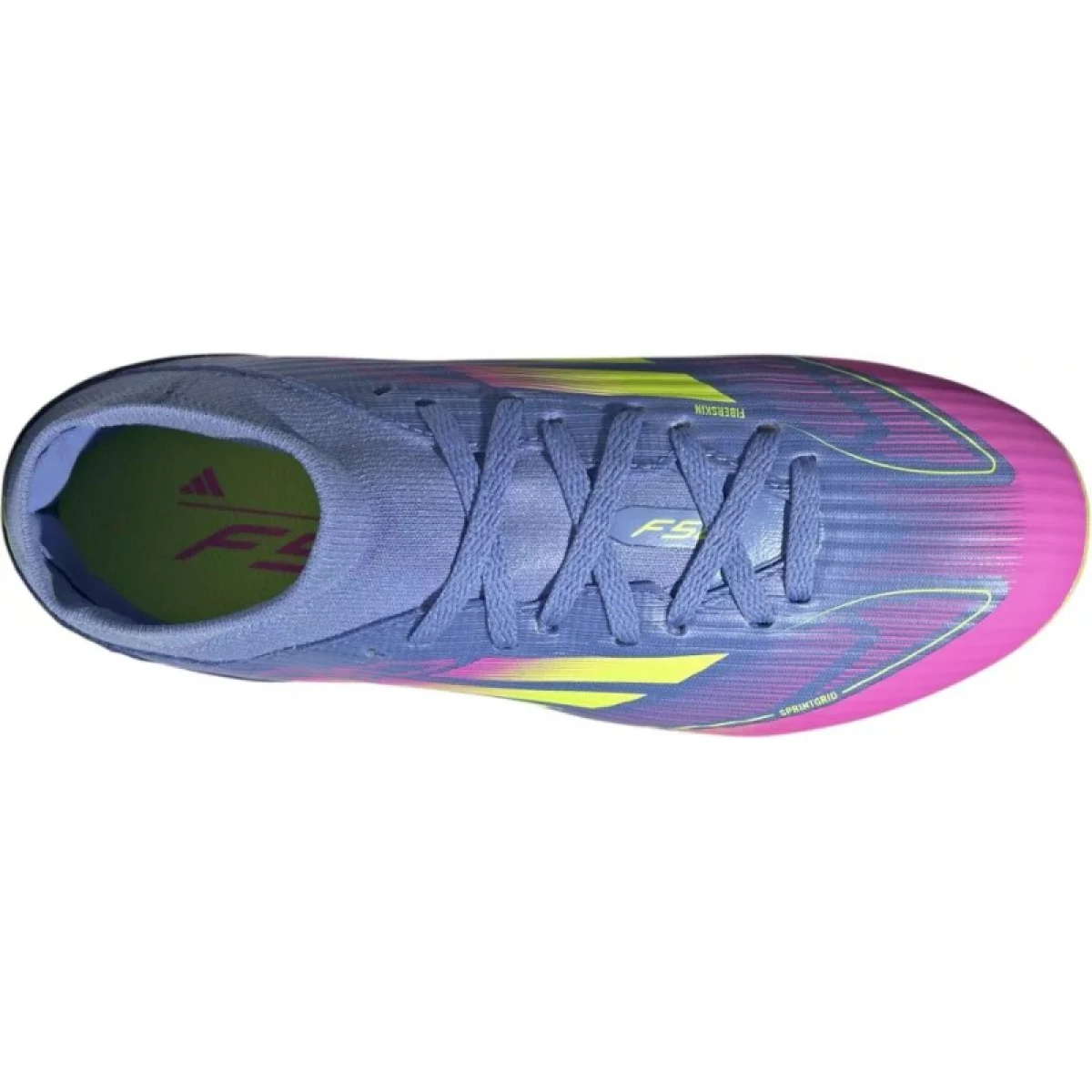 Chlapecké fotbalové kopačky outdoorové ADIDAS F50 League Mid Jr FG MG blue fusion lucid lemon lucid pink · záber 3