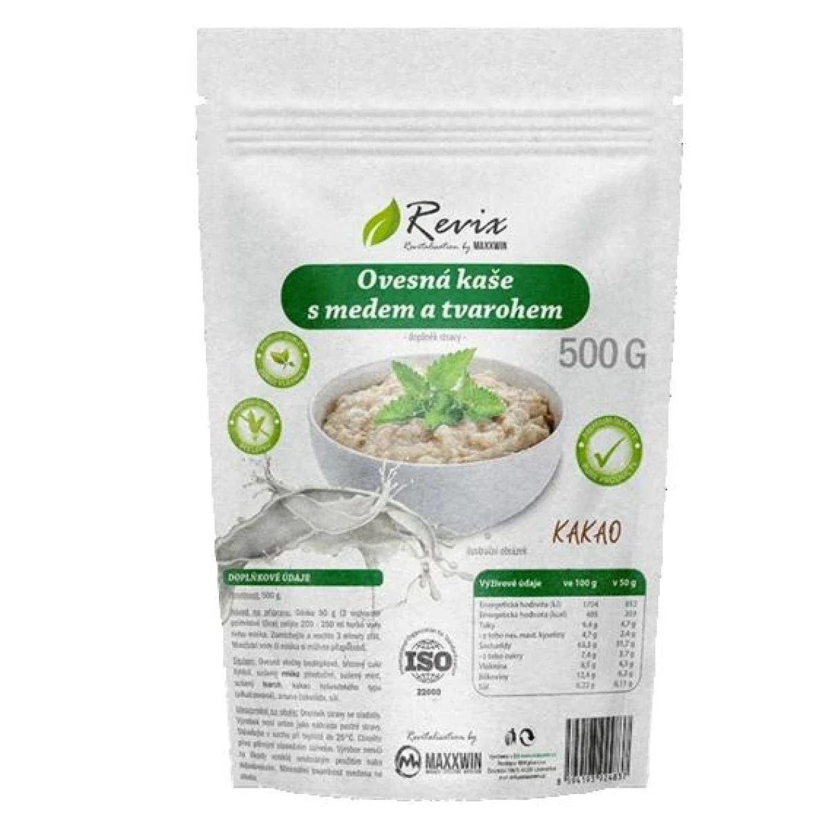 Revix Ovesná kaše s medem a tvarohem 500g - Barva: Vícebarevná | Příchuť: Kakao · záber 1