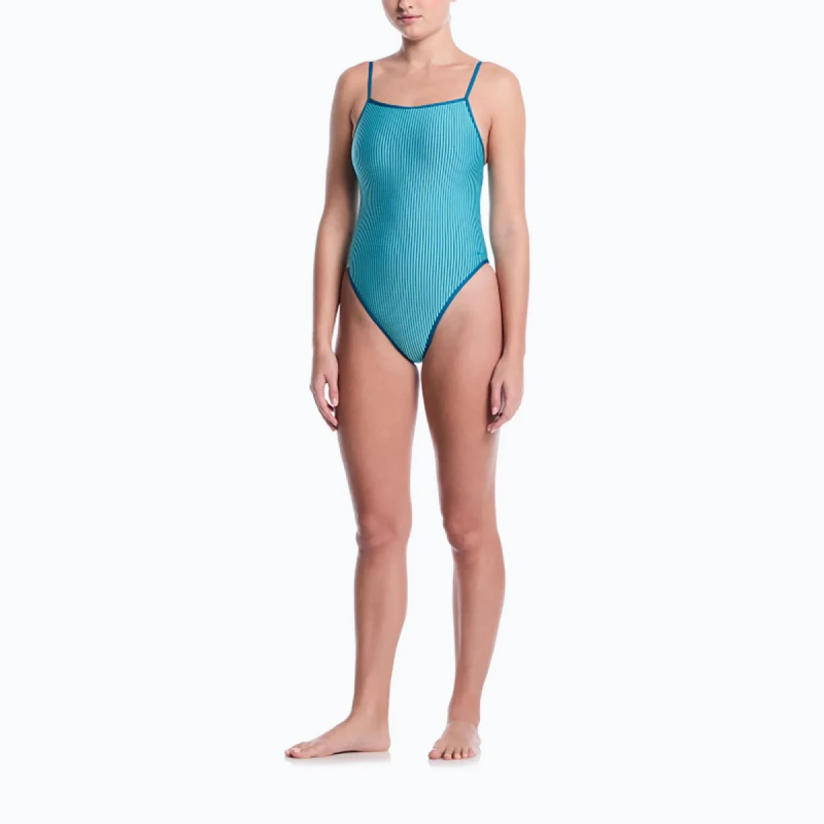 Női egyrészes fürdőruhák NIKE SWIM Ripple Texture BLEACHED TURQ · záber 4