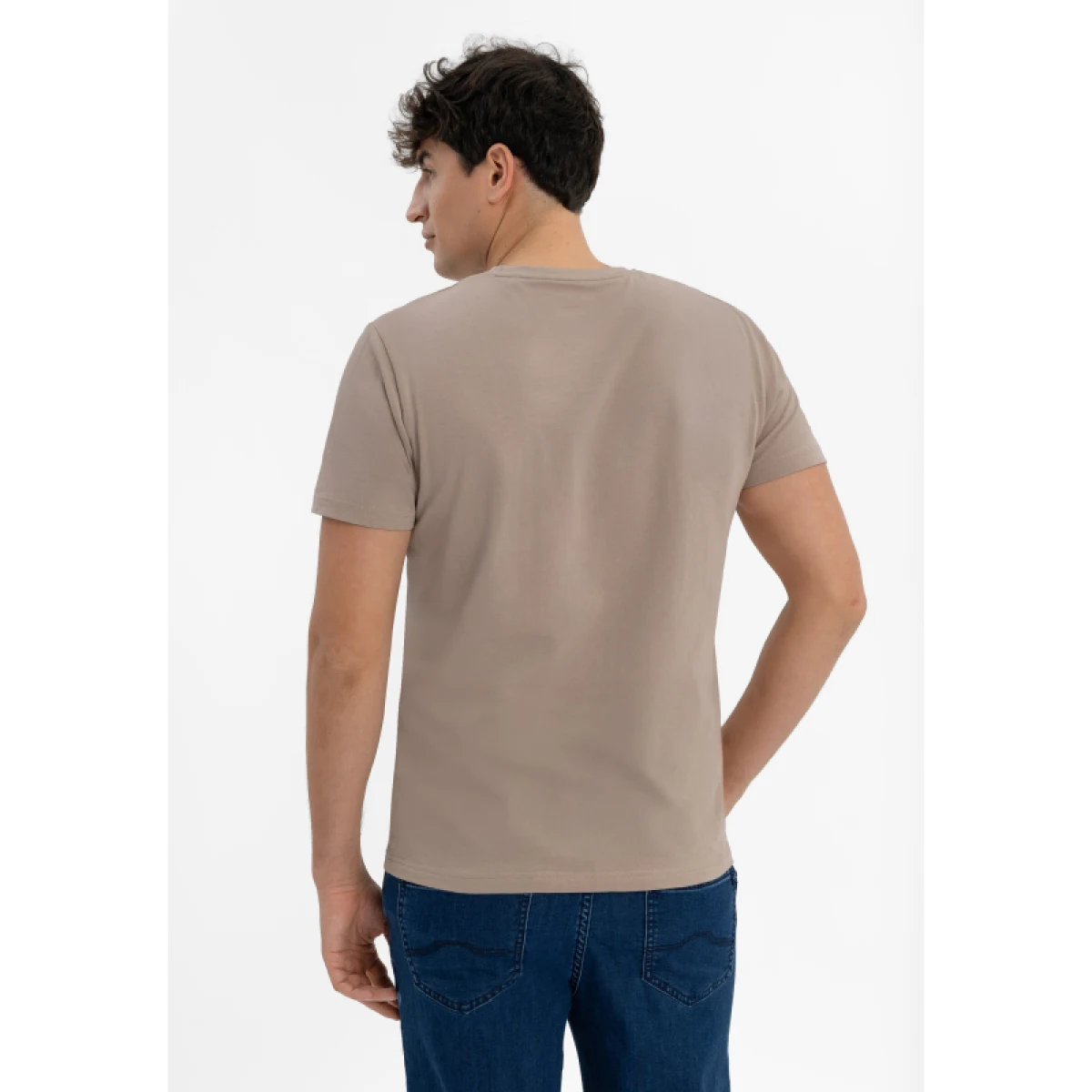 Pánske tričko s krátkym rukávom VOLCANO TM-SVEN-BEIGE · záber 3