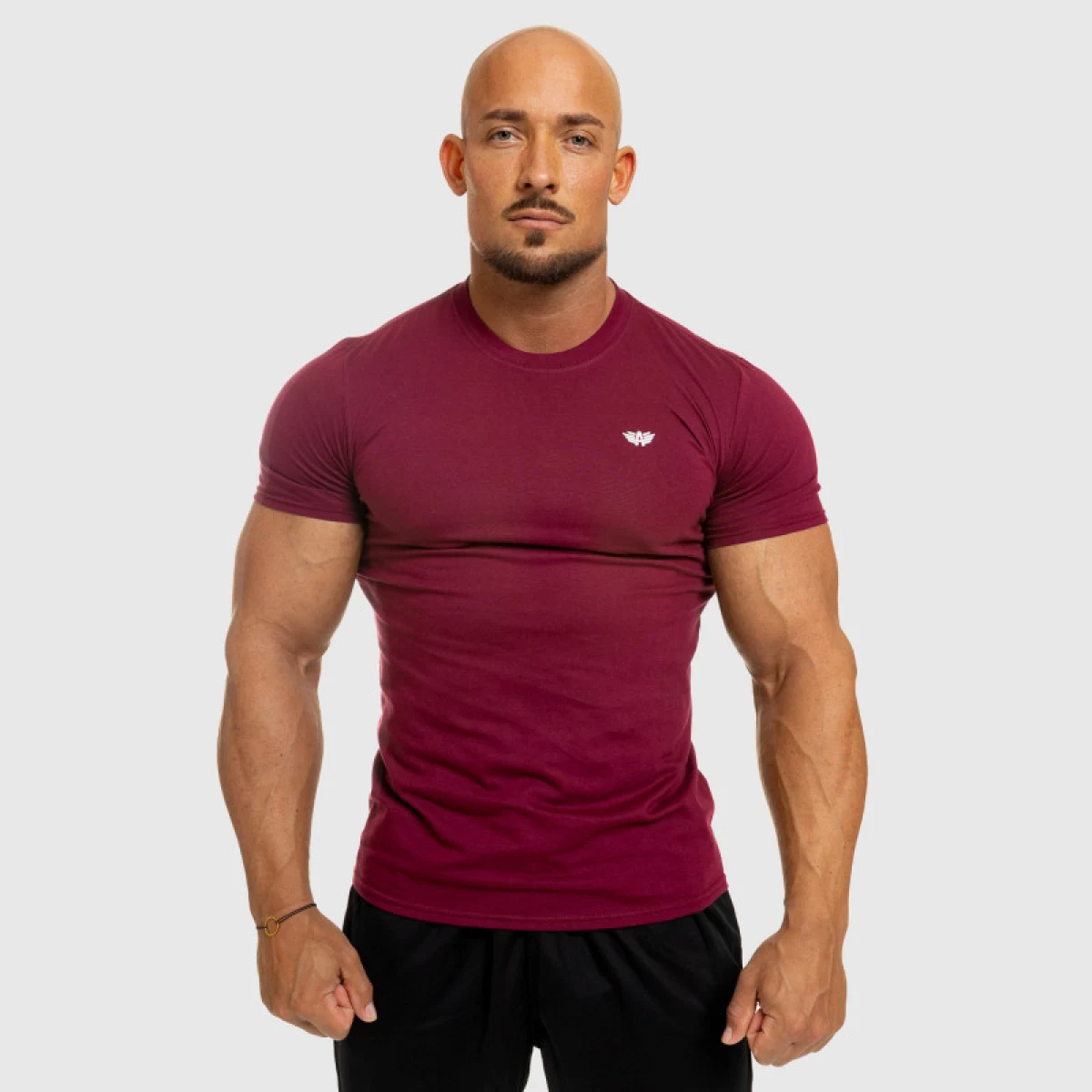 Pánske fitness tričko Iron Aesthetics Standard, bordové · záber 1