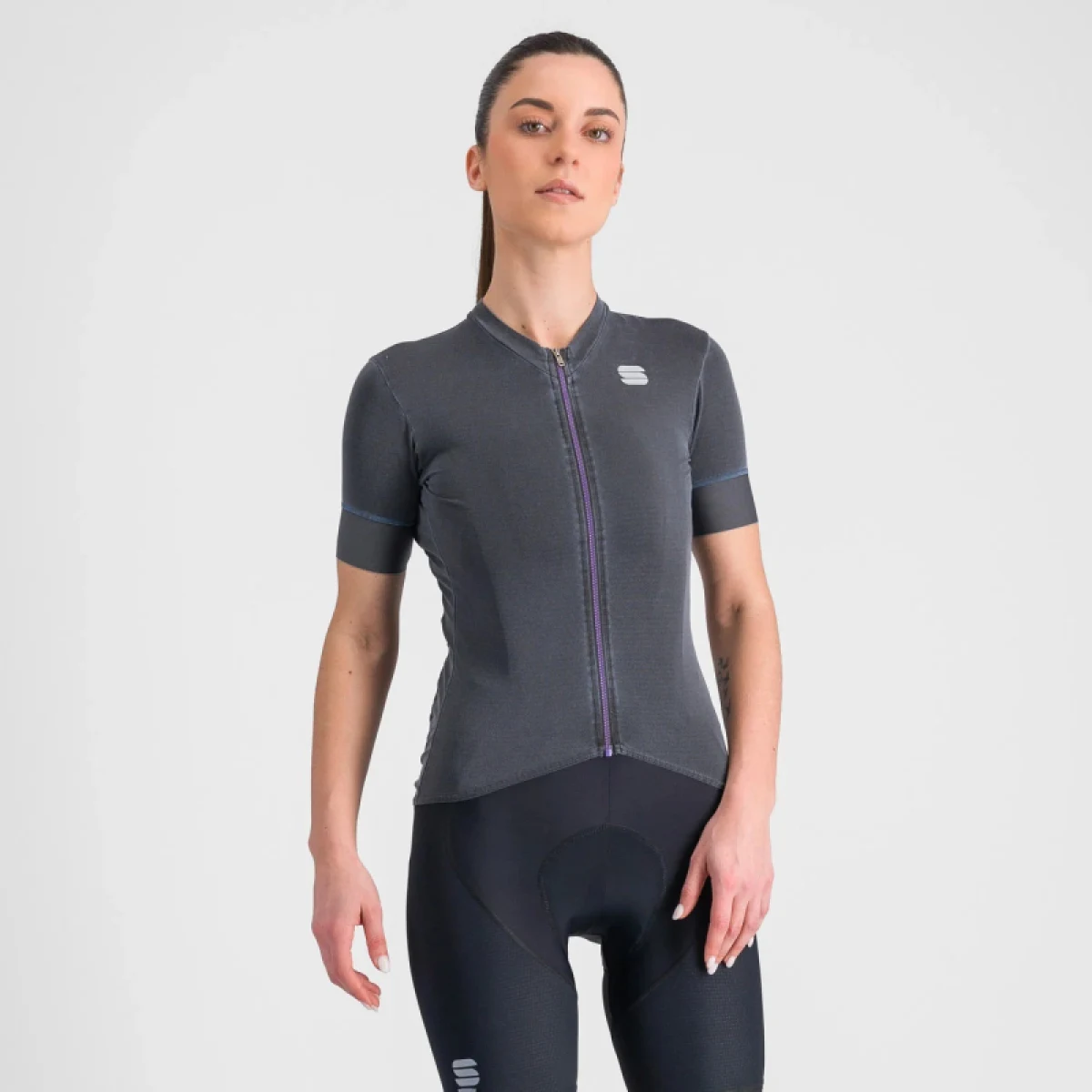 Dámský cyklistický dres s krátkým rukávem SPORTFUL Monocrom w jersey, anthracite · záber 2