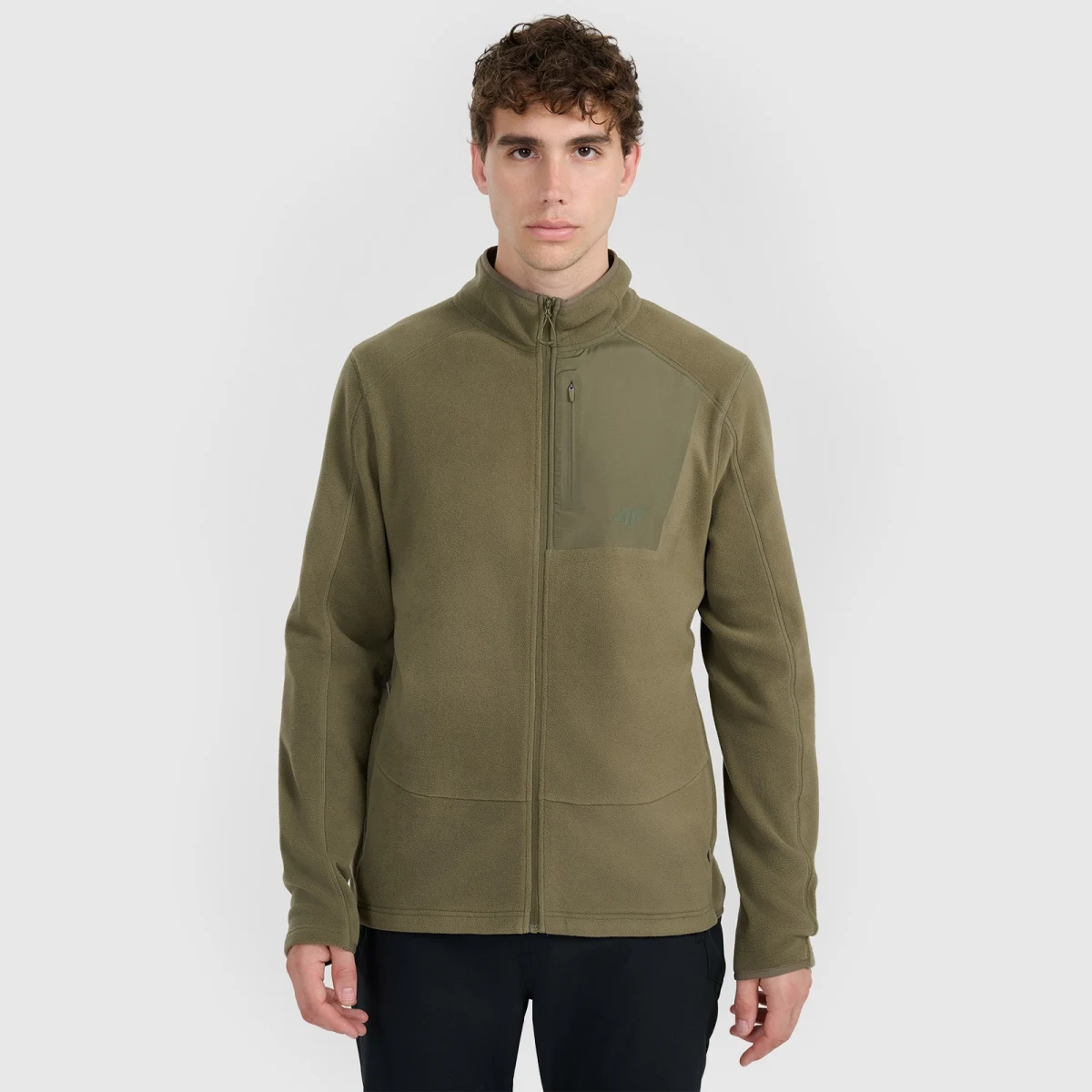Pánský fleece s límcem Polartec regular - khaki · záber 1