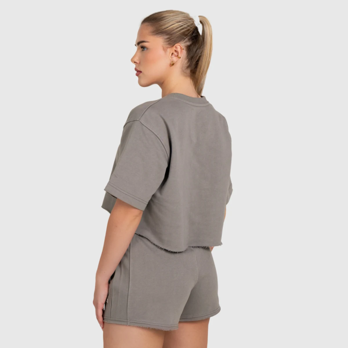 Női crop top Iron Aesthetics Heavy-Terry, szürke · záber 5