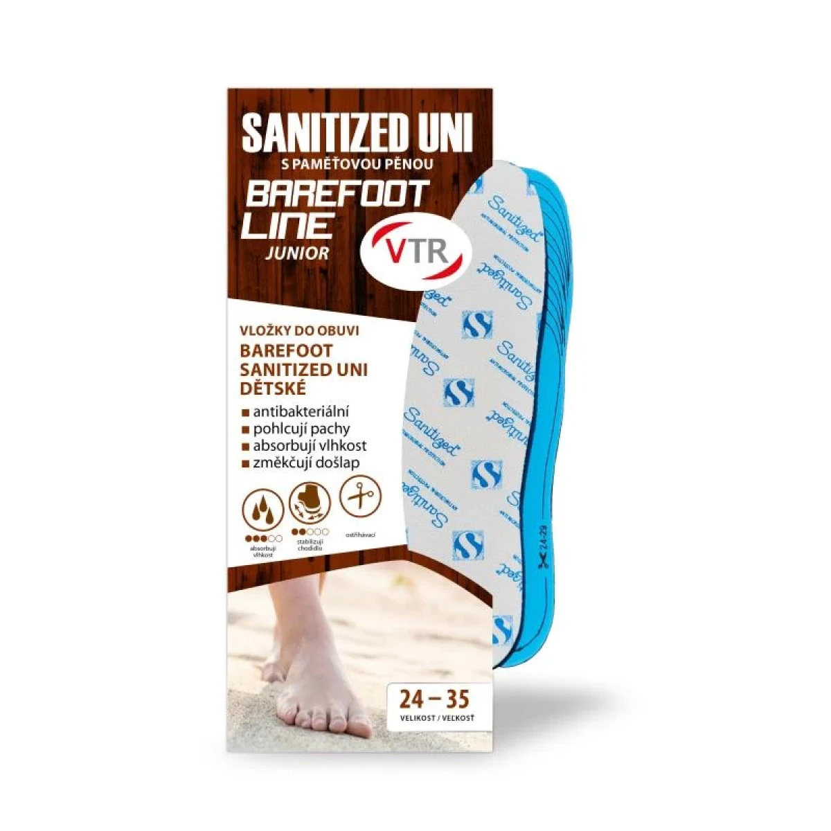 VTR Vložky do bot Barefoot Paměťová pěna UNI dětské · záber 1