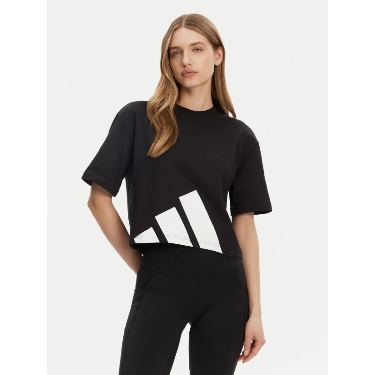 Dámské tričko s krátkým rukávem ADIDAS W BL SJ BF T BLACK WHITE · záber 2