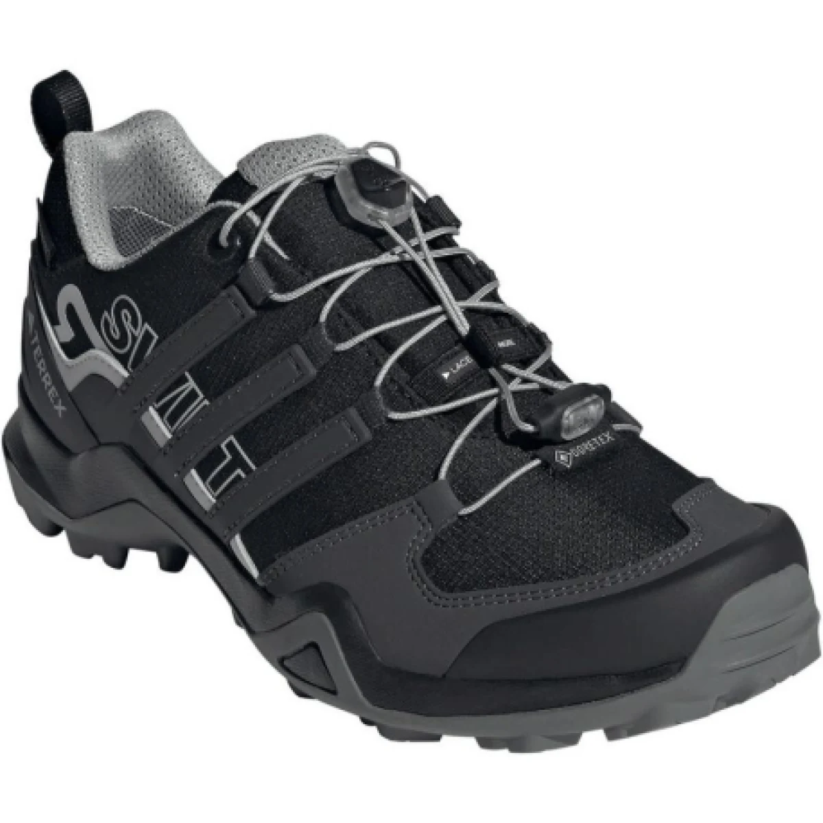 Dámská nízká turistická obuv ADIDAS Terrex Swift R2 GTX core black dgh solid grey purple tint · záber 1